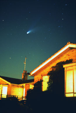 Comet over house